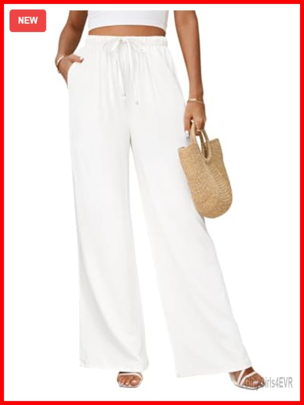 Linen Palazzo Pants High Waist Wide Leg Flowly Boho